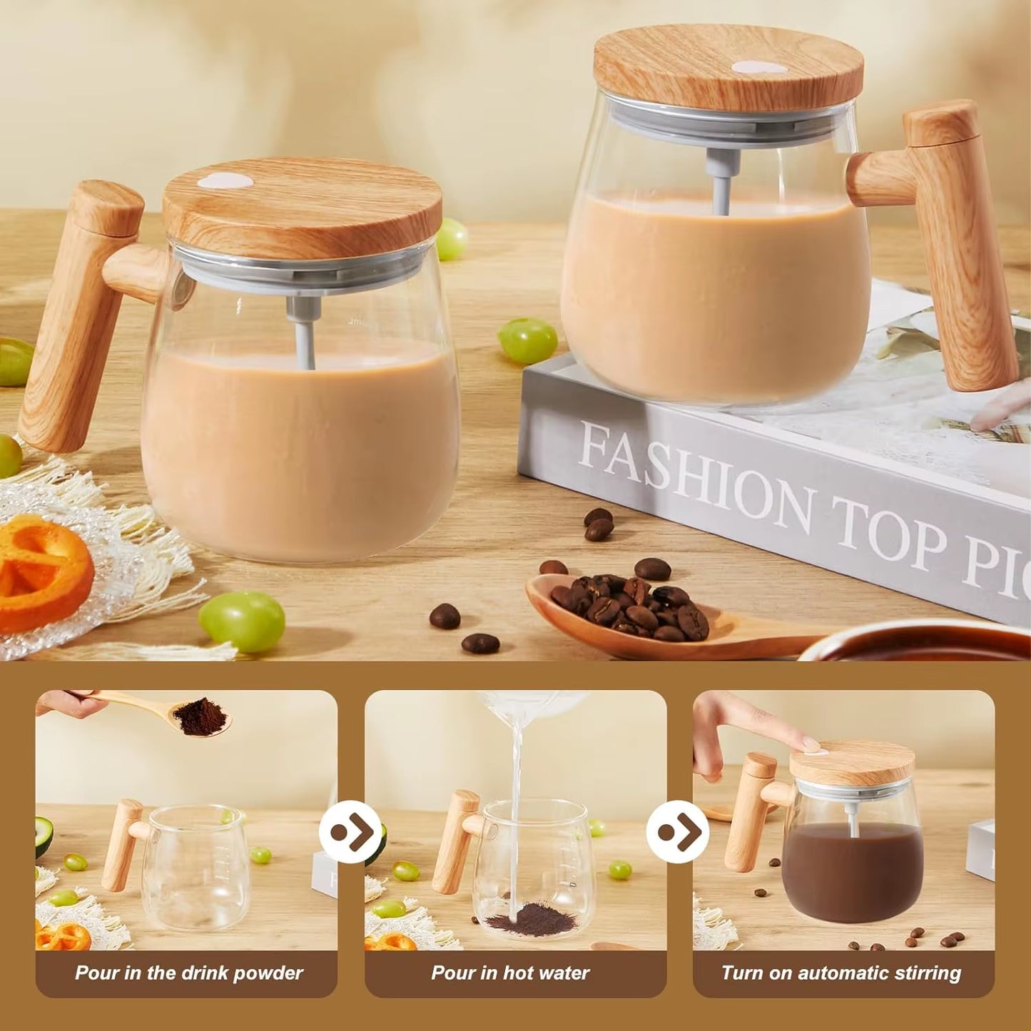 Experience Effortless Mixing with the 400ML Self Stirring Mug – 7000RPM Electric High-Speed Mixer for Coffee, Milk, and More!