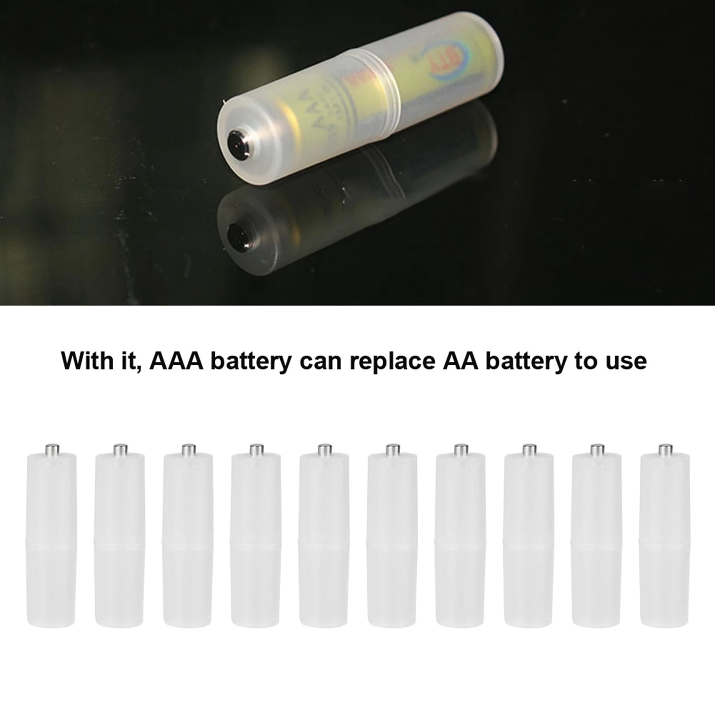 Transform Your Batteries: 10PCS AAA to AA Battery Converter Adapter for Ultimate Convenience